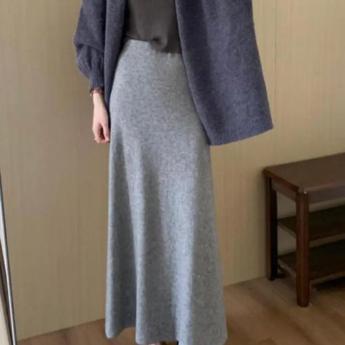 Load image into Gallery viewer, Korean Version 2024 Solid High Waist Versatile Slim Long Skirts For Women Autumn Office Elegant Festival Skirt Simplicity Street
