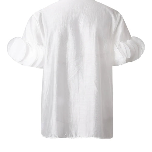 Load image into Gallery viewer, Women Black Dot Patch Shaped Big Size Elegant Blouse New Lapel Short Sleeve Shirt Fashion Tide Spring Summer 2025 CPG3229
