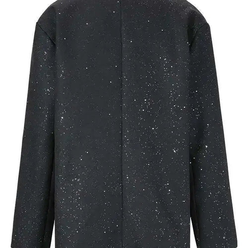 Load image into Gallery viewer, Women Black Shining Big Size Elegant Blazer New Lapel Long Sleeve Loose Fit Jacket Fashion Tide Spring Autumn 2025 CPG0664
