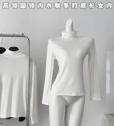 Black White Elegant Velvet Sweater Women Grey High Neck Long Sleeve Basic Knit Tops 2024 Autumn Winter Simplicity Versatile Chic