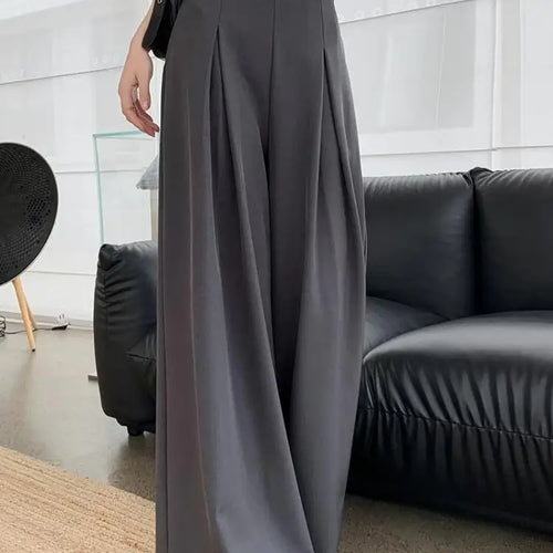 Load image into Gallery viewer, Solid High Waist Casual Suit Long Pants Women's Straight Wide Leg Trousers Slim Summer 2024 New Loose Versatile Fashion Popular
