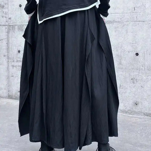 Load image into Gallery viewer, High Elastic Waist Black Irregular Spliced Long Wide Leg Pants New Trousers Women Fashion Tide Spring Autumn 2025 1DH5094
