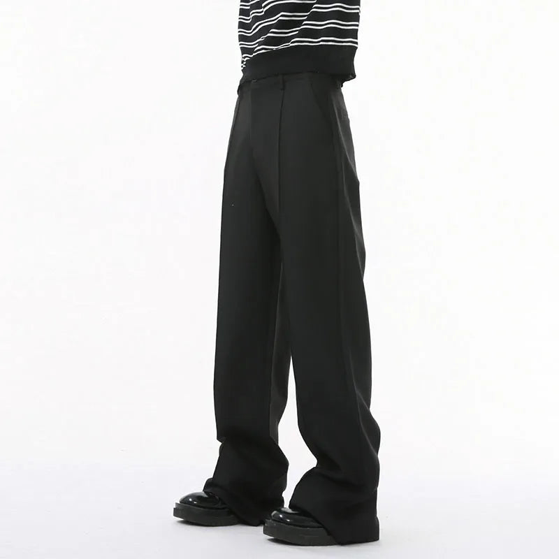 Men's Suit Pants Solid Color Design Micro Flared Fashion Korean Tide Casual Male Handsome Trousers Summer 2025 9W1586