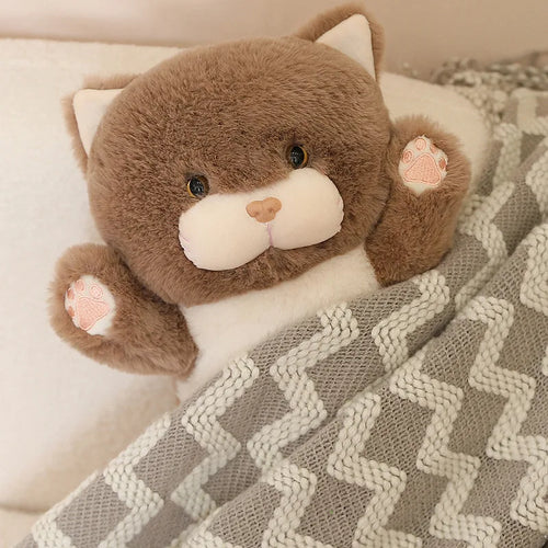 Load image into Gallery viewer, Cute Plush Choc Cat Long Pillow Plush Toy Stuffed Soft Fluffy Cat Sleeping Pillow Sofa Cushion Nice Doll Toys for Girls Kid Gift
