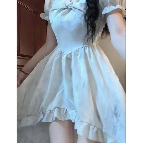 Load image into Gallery viewer, Sweet Fairy Princess Kawaii Dress Soft Girl Vintage Puff Sleeve Ruffles Birthday Party Dresses Fashion
