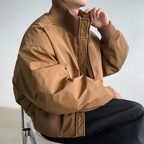Load image into Gallery viewer, High Street Men&#39;s Padded Jackets Stand Collar Zipper Thickened Solid Color Male Cotton Coats Winter 2024 Stylish 9C8932
