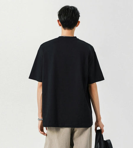 Men's Short Sleeve T-shirts New Korean Tide Splicing Fashion Solid Color Simple Stylish Pullover Male Clothing 9W1941