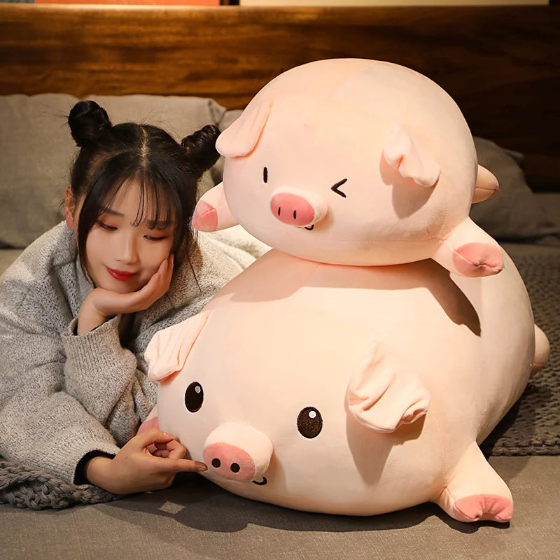 New 40-80cm Kawaii Cartoon Pig Plush Toys Kids Cushion Pillow Soft Sofa Animal Stuffed Dolls Plushie Children Birthday Gift