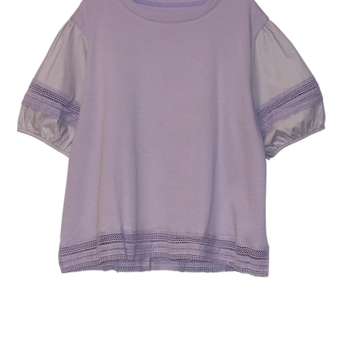 Load image into Gallery viewer, Women Black Lace Hollow Out Big Size Casual T-shirt New Round Neck Short Sleeve Fashion Tide Spring Summer 2025 1DJ1136
