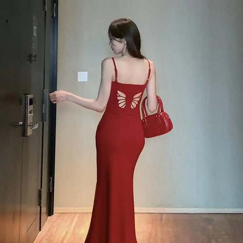 Load image into Gallery viewer, Slip Sleeveless Backless Maxi Dress Women Y2k Summer Bodycon Streetwear Elegant Sexy Outfits Ladies Birthday Party Club Sundress
