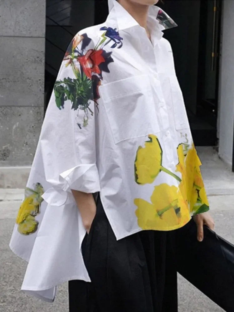 Women‘s Long Sleeves Blouse Shirts with Pockets Summer Spring New Fashion Urban Casual Blouse Tops for Woman