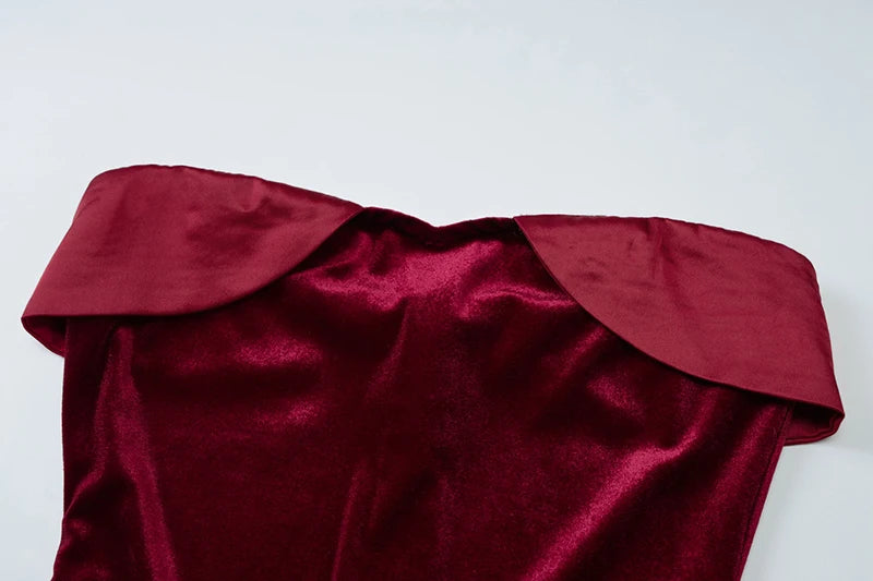 Velvet Off-shoulder Strapless Sexy Mini Dress For Women Robe Fashion Backless Sleeveless Club Party Dress Elegant