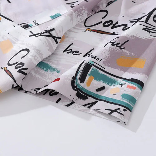 Load image into Gallery viewer, Vintage Hawaiian Shirts Men Graffiti Graphic Printed Summer Beach Blouse Hip Hop Harajuku Baggy Short Sleeve Button Up Tops
