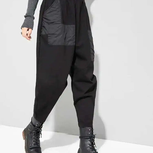 Load image into Gallery viewer, High Elastic Waist Black Pockets Long Harem Pants New Loose Fit Trousers Women Fashion Tide Spring Autumn 2025 1DF4636
