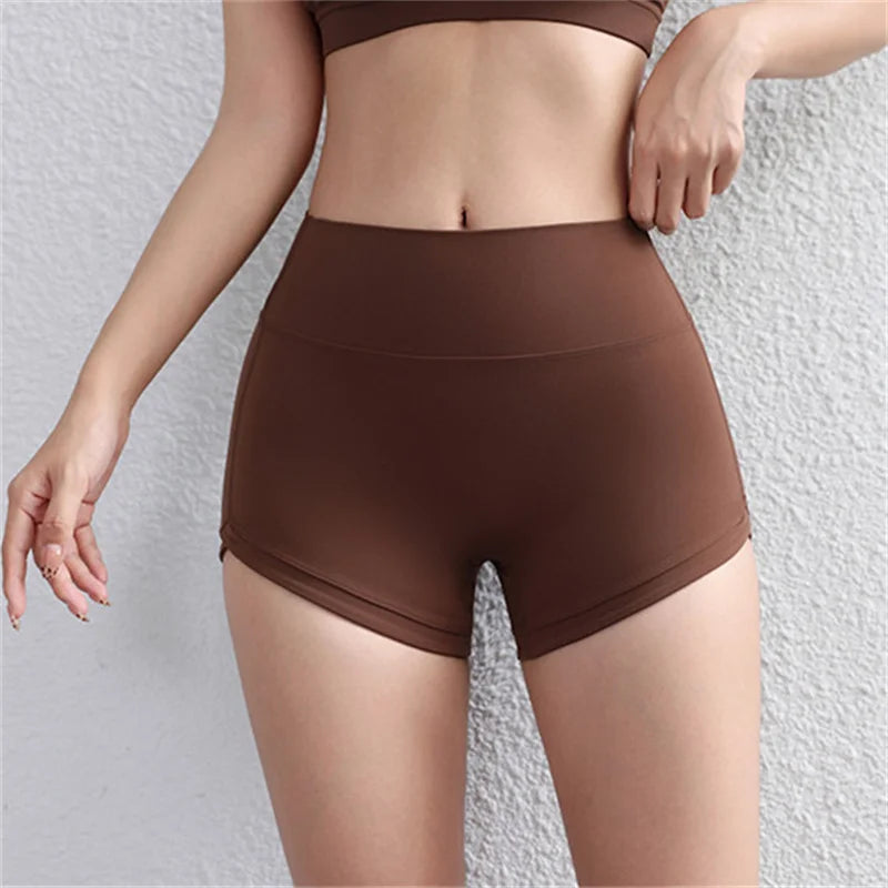 Women's sports yoga shorts high waist lift hip belly belly fitness running cycling exercise 3 points yoga pants