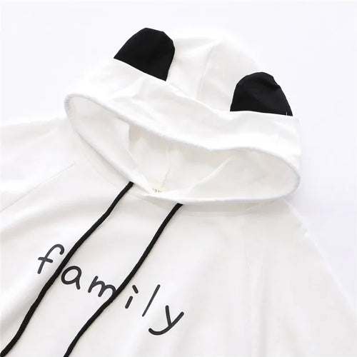 Load image into Gallery viewer, Women Cloak Outerwear Cartoon Cat Print With Ears On Hood Hoodies Coat Pullover Poncho Jacket  Hooded
