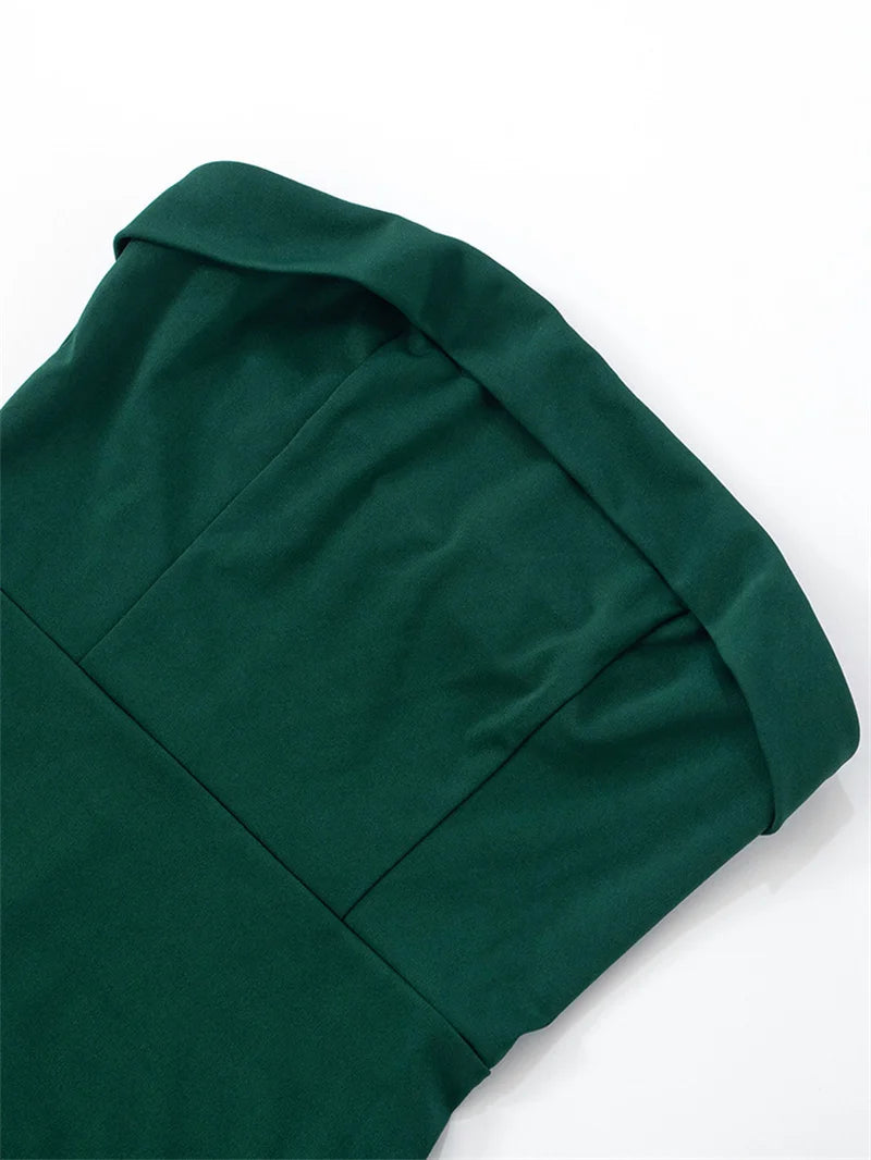 Scarf Collar Strapless Sexy Maxi Dress Women Gown Off-shoulder Sleeveless Backless Bodycon Club Party Long Dress 2025