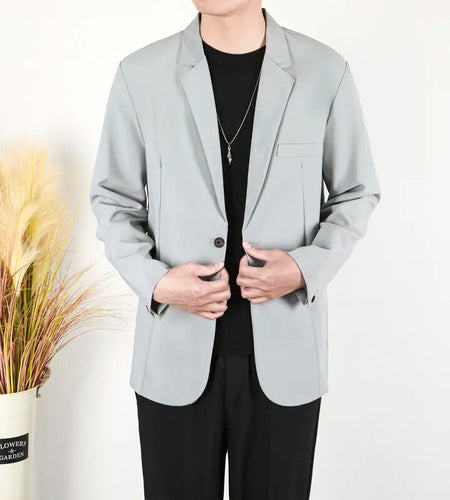 Men's Business Casual Suit Jackets Solid Color Single Breasted New Trendy Loose Handsome Spring Male Blazer 2025 9W1307