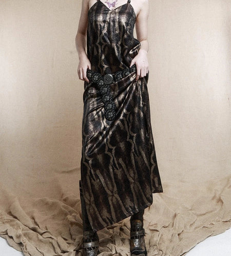 Printing Loose Spliced Bead Casual Long Dresses for Women V Neck Sleeveless Backless Fashion Dress Female Clothing