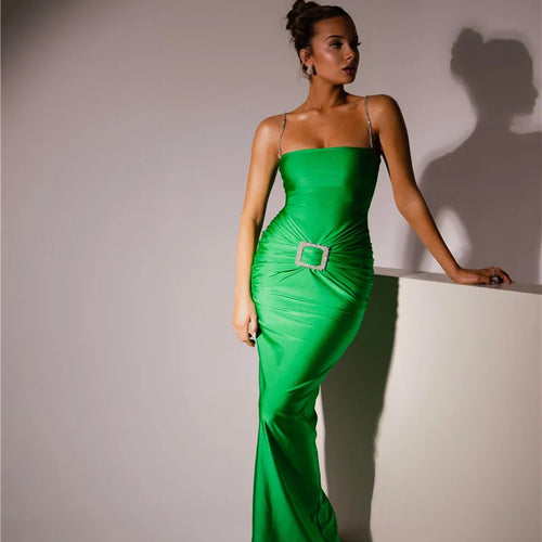 Load image into Gallery viewer, Glitter Spaghetti Strap Sexy Maxi Dress For Women Fashion Sleeveless Backless Bodycon Club Party Long Dress Elegant
