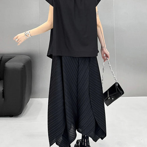 Load image into Gallery viewer, Women Black Irregular Hem Big Size Elegant Blouse New Stand Collar Sleeveless Shirt Fashion Spring Summer 2025 1DJ1465
