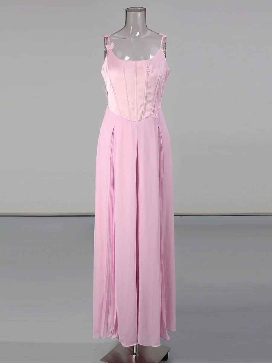 Solid Slimming Spliced Appliques Elegant Dresses for Women Square Nec Sleeveless Tunic Patchwork Folds Dress Female