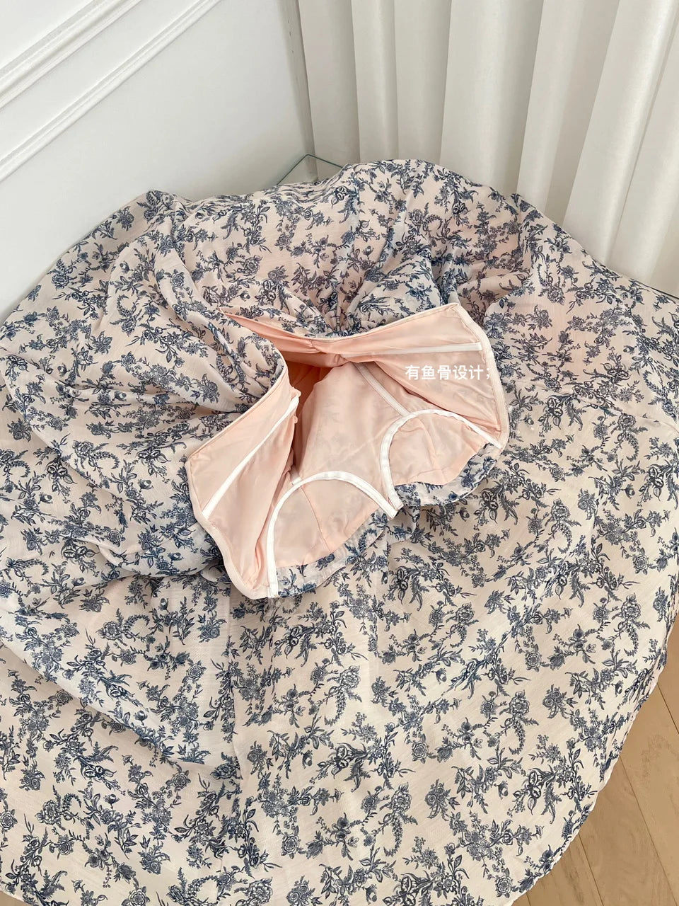 French Retro Blue Flower Backless Vacation Strapless Long Dress Summer Sexy High Waist Elegant Sleeveless Party Evening Dresses