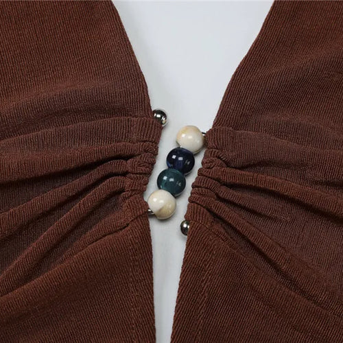 Load image into Gallery viewer, Halter V Neck Sexy Crop Tops Women Fashion Sleeveless Backless Ruched Tank Tops Female Solid Fashion Club Tops Elegant
