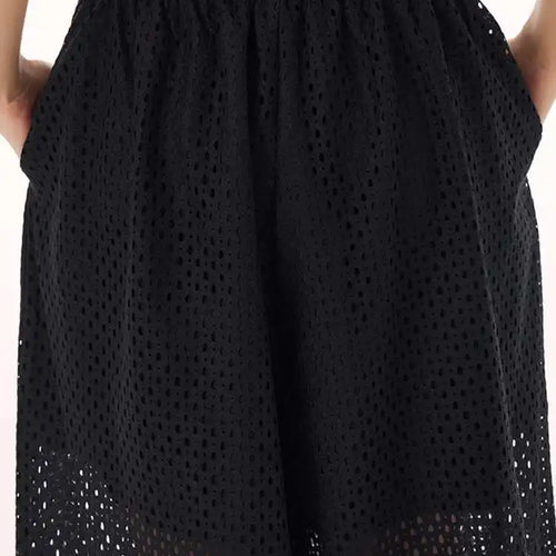 Load image into Gallery viewer, Women White Hollow Out Big Size Long Elegant Shirt Dress New Lapel Sleeveless Fashion Tide Spring Autumn 2025 1DH9424
