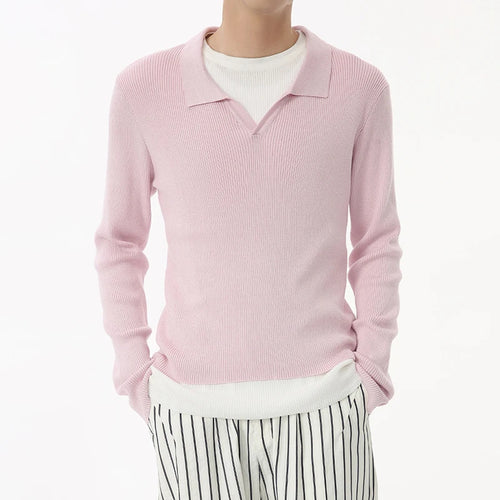 Load image into Gallery viewer, Korean Design Men&#39;s Knits Fake Two-piece Round Collar Contrast Color Casual Male Sweater Stylish Simple Autumn 9C6936
