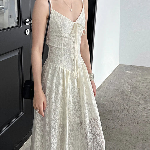 Load image into Gallery viewer, Women Green Printed Bandage Long Spaghetti Strap Dress New V-Neck Sleeveless Fashion Tide Spring Summer 2025 1DJ1311
