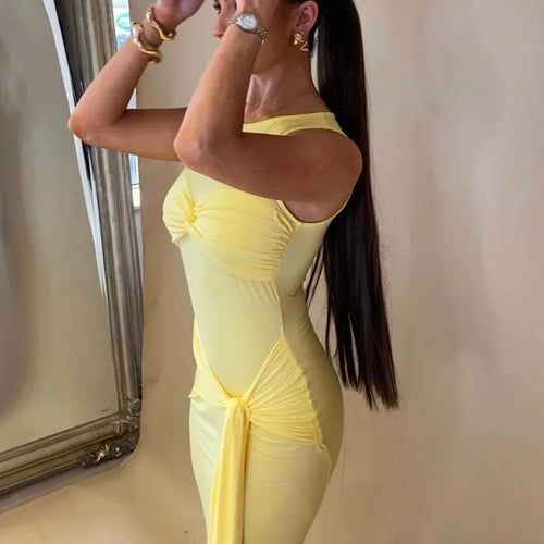 Load image into Gallery viewer, Elegant Mesh Patchwork Lace Up Dress For Women Bodycon Perspective Maxi Female Vestidos Party Club Evening Dress 2024
