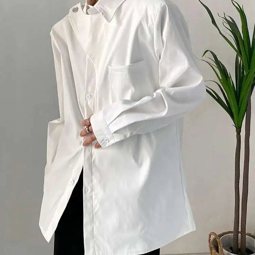Load image into Gallery viewer, Women White Irregular Big Size Blouse New Lapel Long Sleeve Loose Fit Shirt Fashion Tide Spring Autumn 2025 1DF7024
