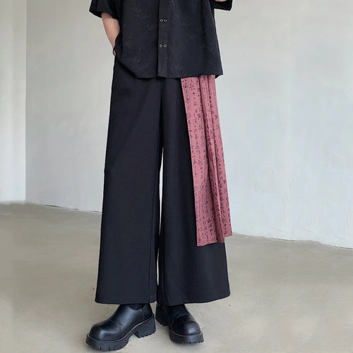 Load image into Gallery viewer, Chinese Style Men&#39;s Casual Trousers Calligraphy Patchwork Male Pants Straight Wide Leg Loose Menwear Summer Tide 9C6414
