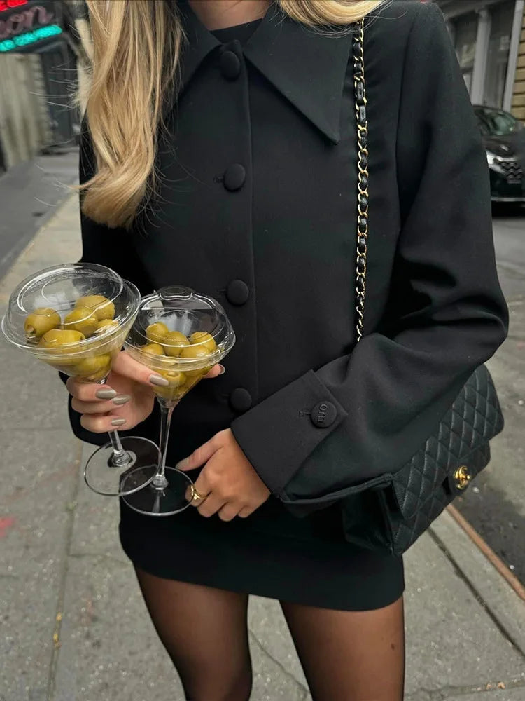 Fashion Button Long Sleeved Suit Skirt Set For Women's 2025 Autumn Winter New Slim Skirt Lapel Cardigan Two-piece Set