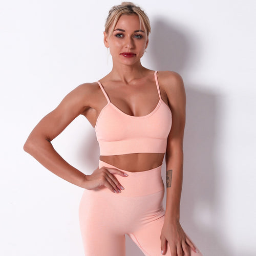 Load image into Gallery viewer, Seamless Yoga Set Sports Bra Sexy Crop Top Leggings Tracksuit Gym 2 Piece Set Active Wear Workout Fitness Clothes Women Outfits
