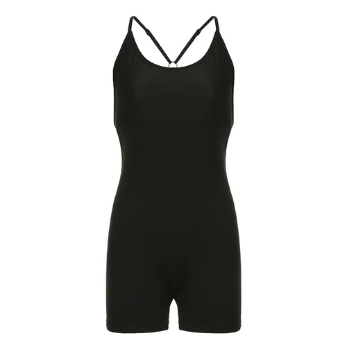 Load image into Gallery viewer, Spaghetti Strap Backless Skinny Summer Playsuit One Piece Fashion Sexy Bodycon Rompers Sporty Streetwear Bodysuit New
