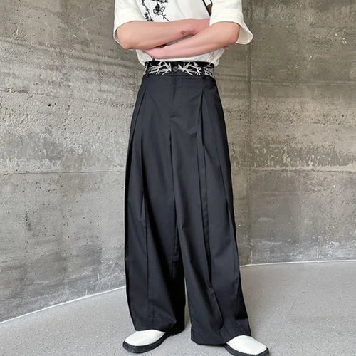 Load image into Gallery viewer, Bract Pleated Wide-leg Pants Men&#39;s Summer Chinese Style Waist Embroidery Loose Trousers Fashion Trend Men 9C5806
