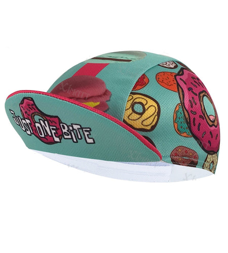 Hamburger Biscuit Cartoon Print  Polyester Bicycle Women's And Men's Caps Quick Drying Summer Sports Bike Hats