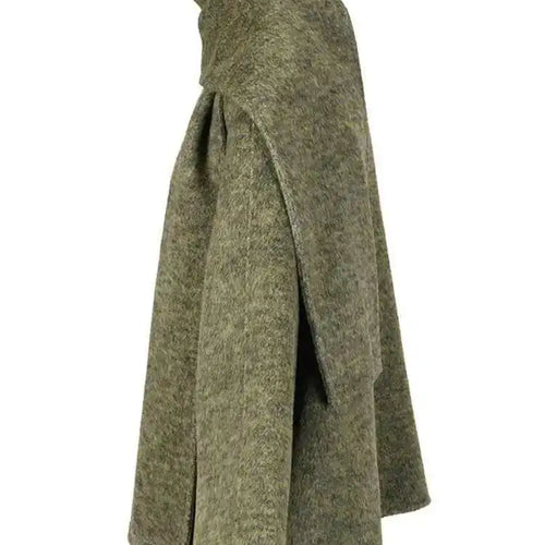 Load image into Gallery viewer, Green Big Size With Scarf Woolen Coat New Round Neck Long Sleeve Women Jacket Fashion Tide Autumn Winter 2025 2DA2386
