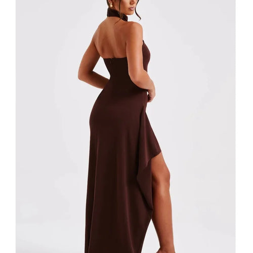 Load image into Gallery viewer, Women's Elegant Sleeveless Evening Dress, Open Back, High Split, Slim Fit Style, Female Long Dress, Spring, 2024
