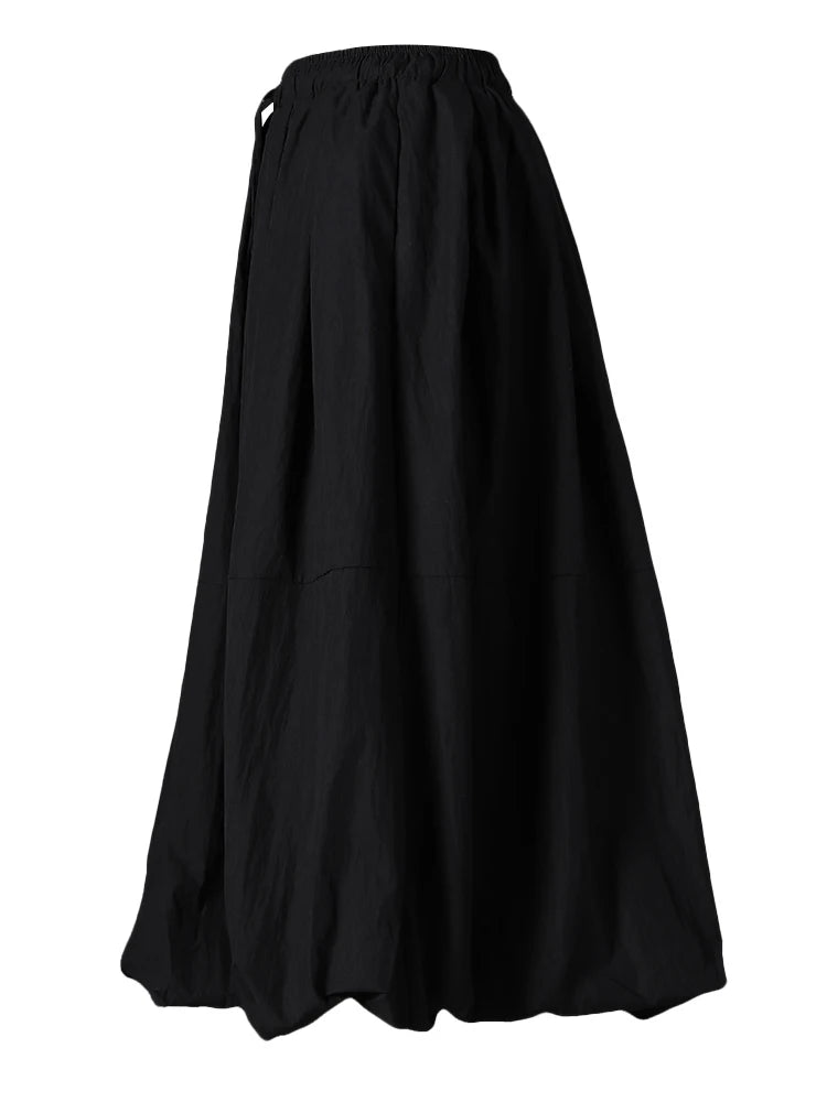 High Elastic Waist White Spliced Brief Casual A-line Half-body Skirt Women Fashion Tide New Spring Autumn 2025 CPG2827