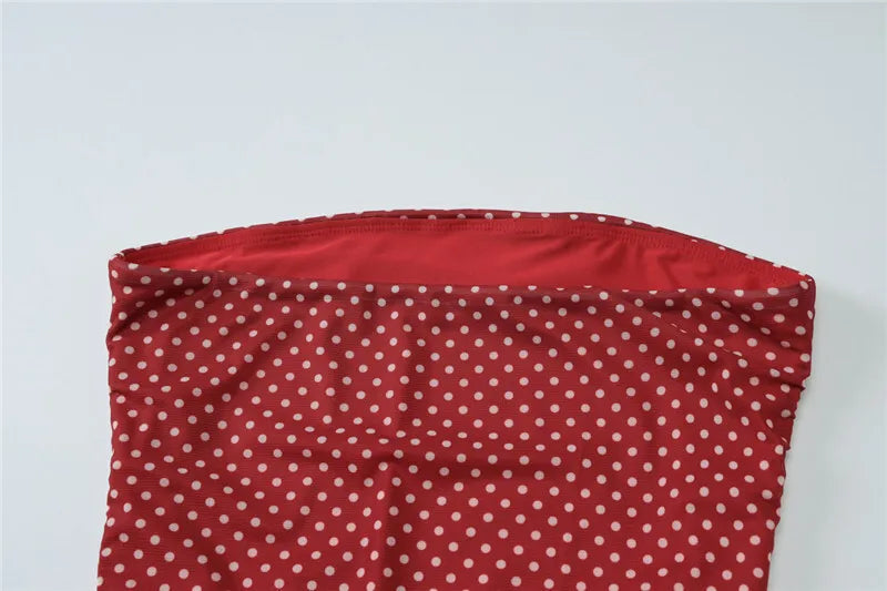 Scarf Collar Polka Dot Mini Dress Women Robe Fashion Off-shoulder Backless Sleeveless Ruffled Club Party Dress Vestido