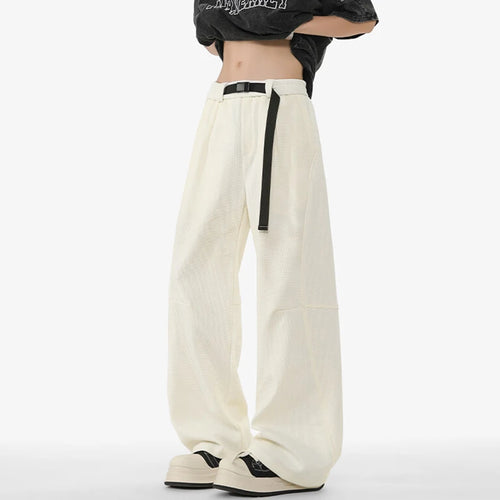 Load image into Gallery viewer, Men's Casual Pants New Summer Fashion Trend Elastic Waist Belt Splicing Full Length Male Trousers Spring 2025 9W1390
