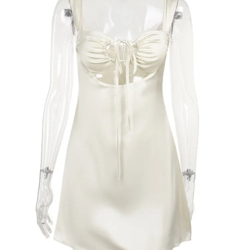 Load image into Gallery viewer, Hollow Out Bandage Sexy Mini Dress For Women 2024 Summer New Spaghetti Sleeveless Backless Bodycon Club Party Dress
