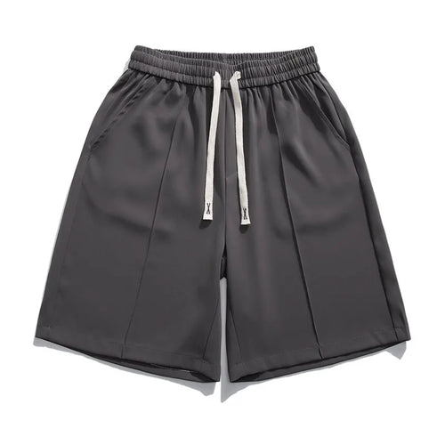 Load image into Gallery viewer, Men&#39;s Suit Shorts Ice Silk Solid Color Elastic Waist Pants Summer Casual Fashion Male Clothing Lace-up Design 2025 9W1350
