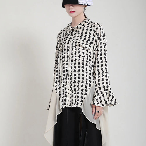 Load image into Gallery viewer, Women White Printed Back Long Big Size Blouse New Lapel Long Sleeve Loose Fit Shirt Fashion Spring Autumn 2025 1DF8957
