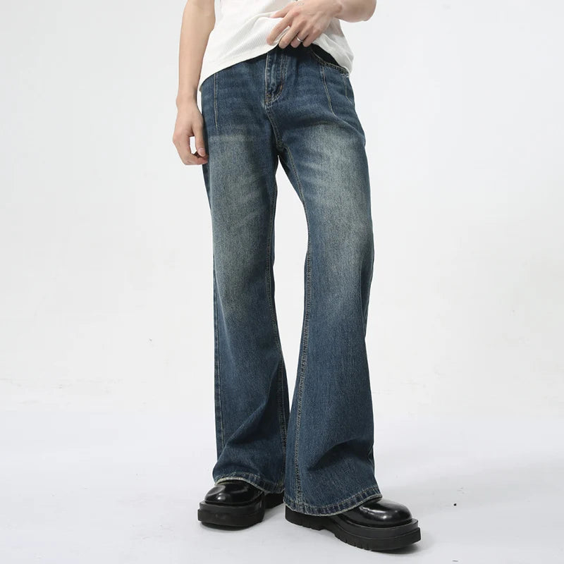 Summer Trendy Denim Pants High Street Washed Floor Mopped Jeans Men's Wear Trend Casual Male Trousers 9C5976