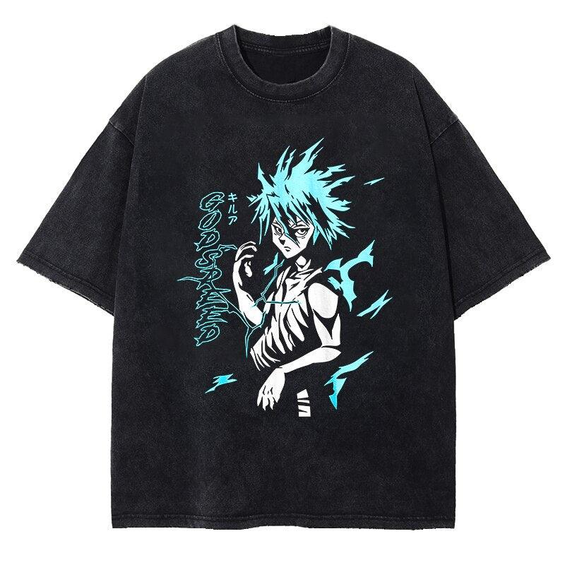 Vintage Washed Tshirts Anime T Shirt Harajuku Oversize Tee Cotton fashion Streetwear unisex topv2