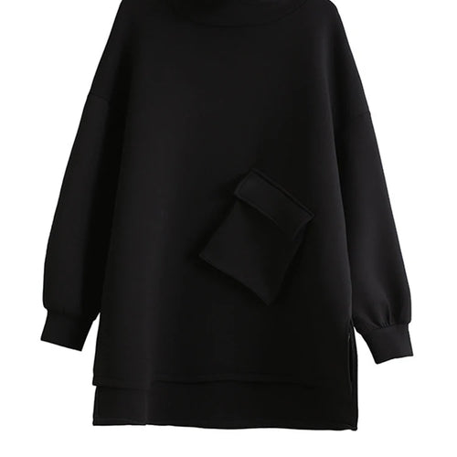 Load image into Gallery viewer, Women Big Size Pocket Irregular T-shirt New Turtleneck Long Batwing Sleeve  Fashion Tide  Spring Autumn 2025 1DD1482
